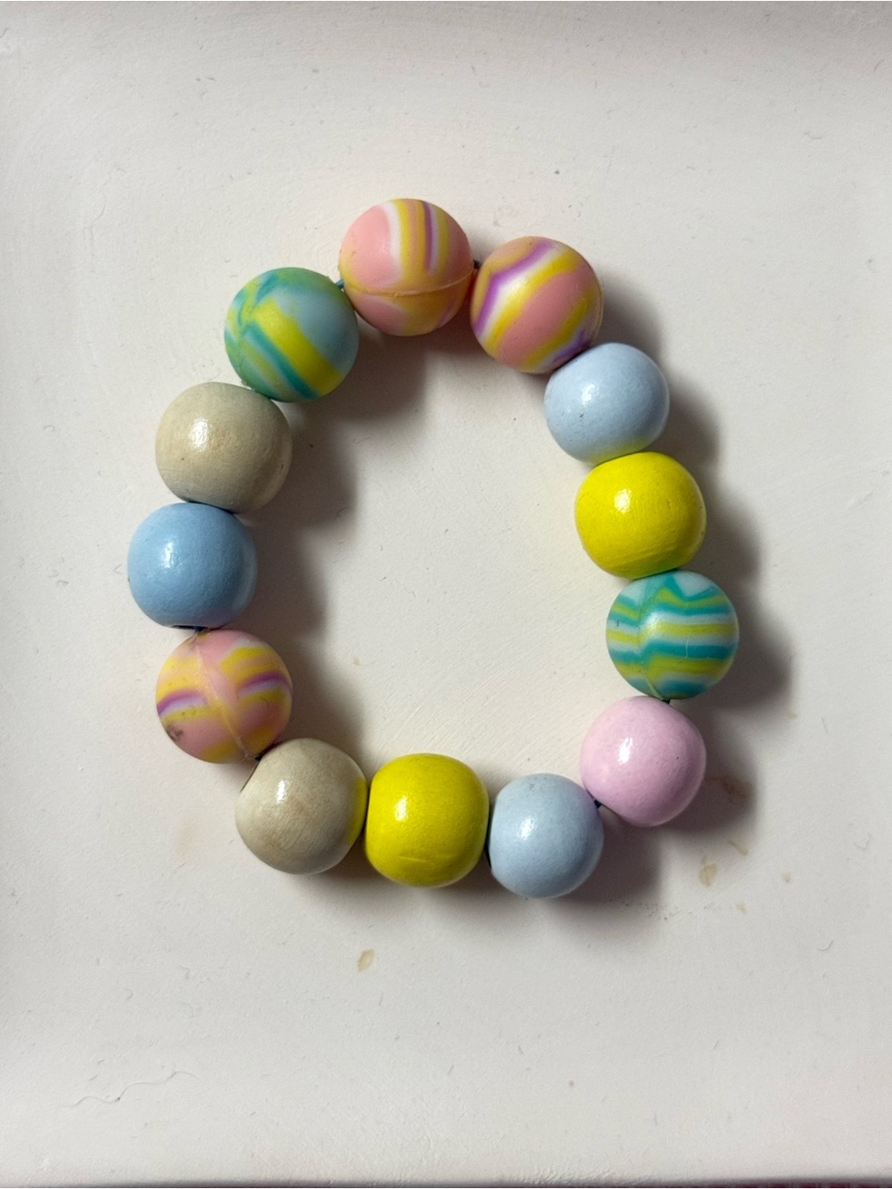 Pastel Multicolor Bead Stretch Bracelet